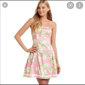 ❤️Lilly Pulitzer Jordan Dress Strapless & Floral 🌸